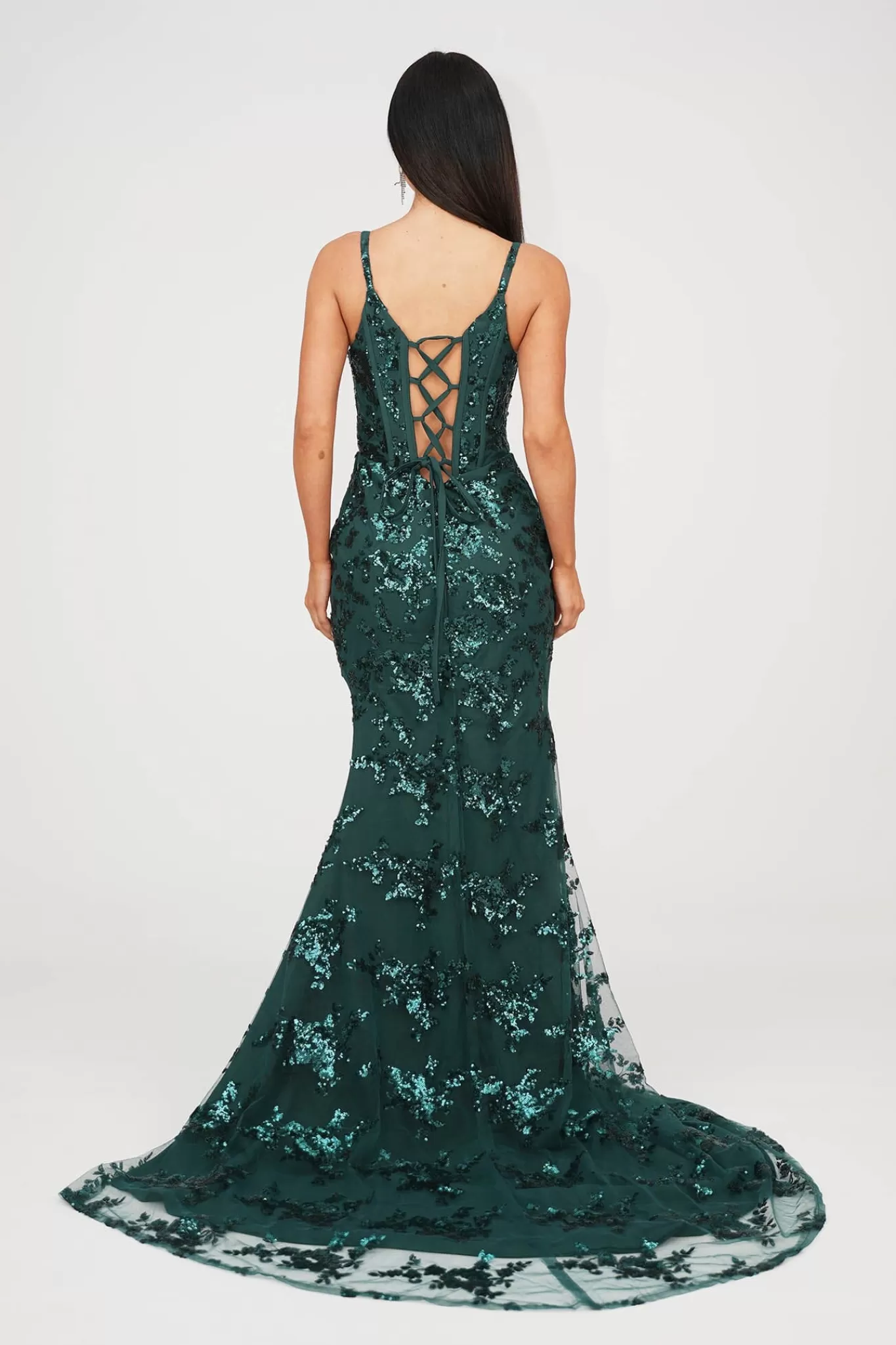 Women NBLUXE Dresses | Black Tie Dresses>Tatiana Corset Gown - Emerald (XS - Clearance Sale)
