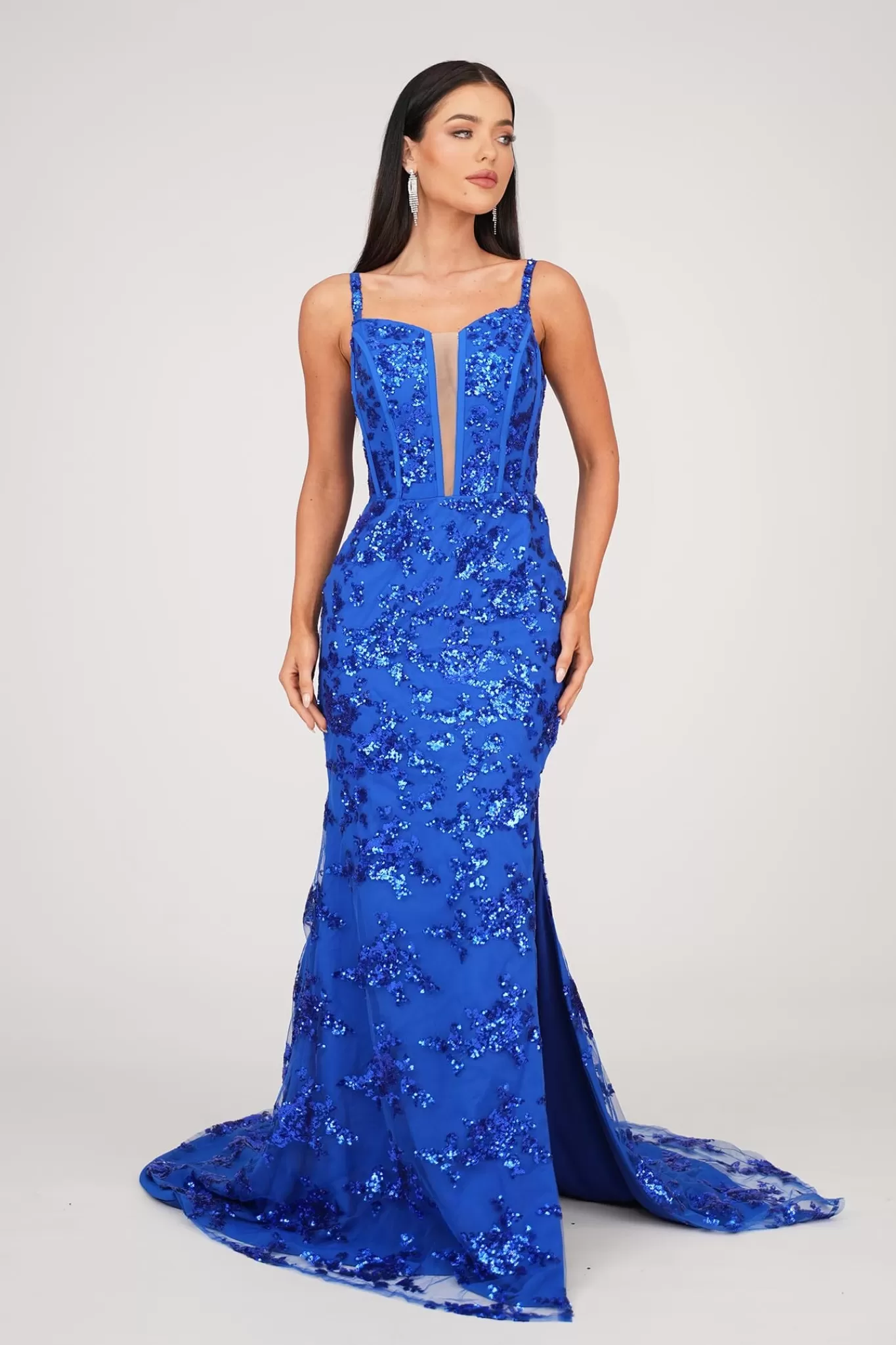 Women NBLUXE Dresses | Black Tie Dresses>Tatiana Corset Gown - Royal Blue (XS - Clearance Sale)
